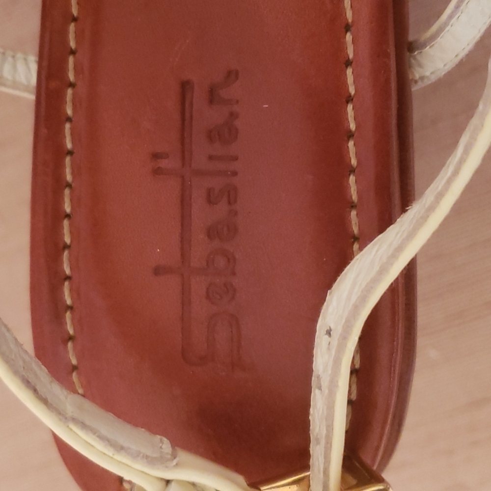 Sebastian Italy 🇮🇹 /Wedge T-strap Sandals - Picture 2 of 10